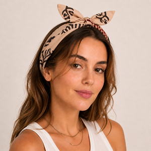 Pañuelo Cuadrado de Algodón para la Cabeza, Estampado Floral, Transpirable, Informal, Accesorio de Playa para Unisex, Verano e Invierno, Estampado a Mano - Product Image 1
