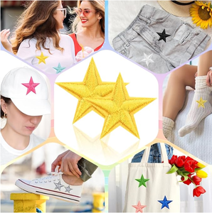 Paquete de 100 Parches Termoadhesivos de Estrellas Bordadas para Coser en Ropa, Mochilas y Zapatos, 10 Colores Surtidos, Personalizables - Product Image 6