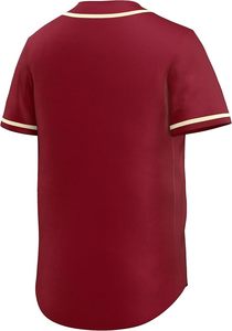 Maillot de baseball personnalisé pour homme, couleur bordeaux, manches courtes, boutons sur le devant, maille respirante, polyester, vêtements de sport, coupe régulière pour adulte - Product Image 3