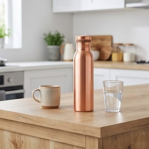 Botella de Agua de Cobre Puro con Tapa de Rosca, Botella Metálica para Beber Directamente, Perfecta para Hidratación, Viajes, Yoga, Oficina, Gimnasio - Product Image 6