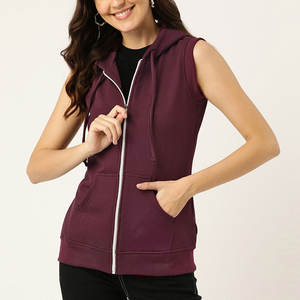 Sudadera sin Mangas con Capucha para Mujer, Suave al Tacto, 100% Algodón, Transpirable, Ecológica, Ligera, Informal, para Uso Diario - Product Image 1