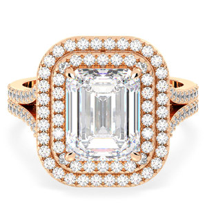 Bague en diamant de laboratoire taille émeraude REYES 4,86 carats pour elle, prix de gros, or massif 14 carats, certifiée IGI, bijoux fins et luxueux - Product Image 2