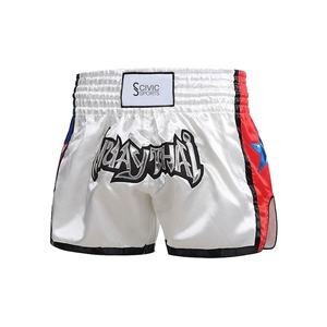 กางเกงขาสั้นผ้าคอตตอนโพลีเอสเตอร์สำหรับผู้ชายกางเกงกีฬามวยไทยขาสั้นออกแบบโลโก้ได้ตามต้องการ - Product Image 5