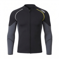 Veste de combinaison de plongée respirante en néoprène de 2 mm |   Haut à manches longues avec blocs de couleur |   Fermeture éclair sur la poitrine |   Vêtements de plongée personnalisés Front Custom |   Unisexe Adultes