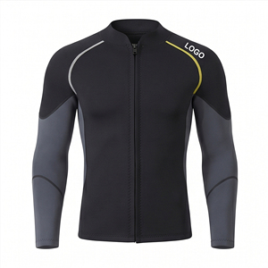 2mm Neoprene <b>Wetsuit</b> Jacket | Long Sleeve Color Block Top | Front Zip | Custom Logo Diving Wear | Wholesale OEM - Product Image 3