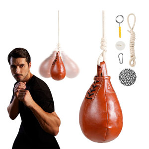 Leather <b>Boxing</b> Speed <b>Ball</b> Lace-Up Closure Durable Mixed Filling for Adult Punching Training - Product Image 1