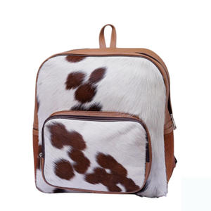 Sac à dos en toile crème imprimé et gaufré personnalisé, accents en cuir véritable marron, design minimaliste, usage quotidien, 80g - Product Image 2