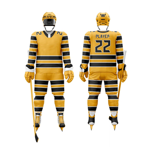 Jersey Hoki Es Premium Berkualitas Tinggi ODM OEM Kustom, Ringan, Bernapas, Bahan Poliester, Pakaian Tim, Buatan Pakistan - Product Image 6
