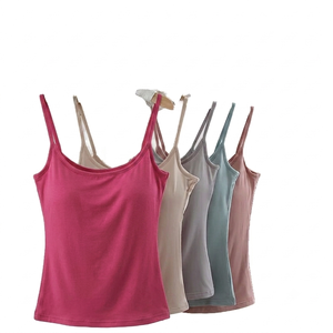 DROGEN EXPORT - Camiseta sin mangas premium con tirantes finos, estilo casual de verano para mujer, ligera, de viscosa/algodón, suave y de secado rápido. - Product Image 1