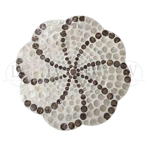 ถาดหมุนลายดอกไม้ฝังมุกพร้อมส่ง สำหรับตกแต่งโต๊ะอาหารอย่างหรูหรา - Product Image 1