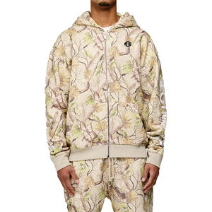 เสื้อฮู้ดดี้ลายพรางแบบซิปสำหรับผู้ชาย ดีไซน์ใหม่ ผ้าฝ้ายฟลีซหนานุ่ม ชุดวอร์มสตรีทแวร์สั่งทำได้ตามต้องการ รับผลิตแบบ OEM ODM สั่งซื้อจำนวนมาก ผลิตในสหรัฐอเมริกา - Product Image 1