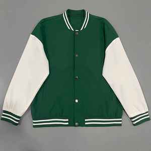 Stylish letterman varsity <b>jacket</b> with thick wool fabric and PU leather sleeves for everyday casual streetwear and sports looks - Product Image 2
