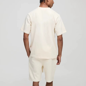 Ensemble court en coton respirant pour homme, été, logo personnalisé, tenue décontractée deux pièces, ensemble de vêtements de sport à séchage rapide - Product Image 6