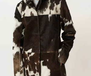 Premium Genuine Cowhide <b>Leather</b> Long <b>Coat</b> Women Winter <b>Trench</b> Fashion Outerwear Custom Wholesale Manufacturer For Retail Shops - Product Image 4