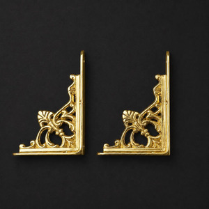 SHUBHAM Vintage Brass Tone Metal <b>Corner</b> Shelf <b>Bracket</b> Wall Mounted Decorative Support Ornamental <b>Corner</b> <b>Bracket</b> <b>for</b> Home Decor - Product Image 6