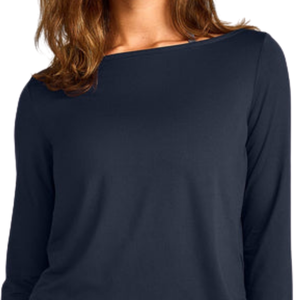 Chemisier décontracté à manches longues pour femme, col bateau, extensible, doux, confortable, léger, pour le quotidien et les activités sportives, tendance - Product Image 3
