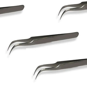 Pinces à cils en acier inoxydable DANTRIC IMPLANTS HK-O-3219 de qualité supérieure, lot de 2 pièces, couleur argentée, pointe lisse, précision - Product Image 4