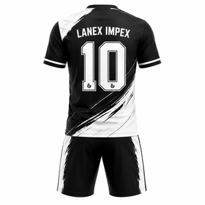Conjunto de Uniforme de Fútbol Sublimado Personalizado, Camiseta Deportiva de Manga Corta con Cuello en V y Pantalones Cortos a Juego, Transpirable para Entrenamiento en Equipo - Product Image 3