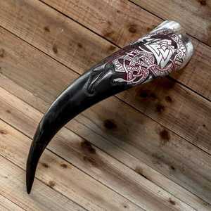 Juego de Copas de Vino Estilo Animal Pulido de la Era Vikinga, Jarra de Cuerno y Jarra de Sidra Nórdica, Copa Vikinga Temática para Decoración del Hogar - Product Image 6