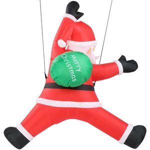 Decorazione natalizia gonfiabile illuminata da 1,5 m in PVC, Babbo Natale con sacco regalo, divertenti decorazioni da giardino con luci - Product Image 5
