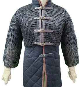 Handmade Mild Steel Chainmail Hauberk Armor Flat Riveted Washer <b>Rings</b> Medieval Knight Viking Design for Birthday Party Halloween - Product Image 3