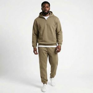Custom Men's Premium Color Quarter Zip Hoodie For Men Regular Fit 100%Cotton Fleece Fabric Casual Winter Wear Men's Hoodie - Product Image 1