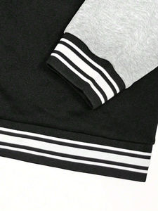 เสื้อแจ็คเก็ตวาร์ซิตี้สไตล์ไฮสตรีทสำหรับผู้ชาย สีพื้น แจ็คเก็ตเบสบอลฤดูหนาว คอตั้ง ดีไซน์แบบเลตเตอร์แมนที่สามารถเปลี่ยนได้ - Product Image 5