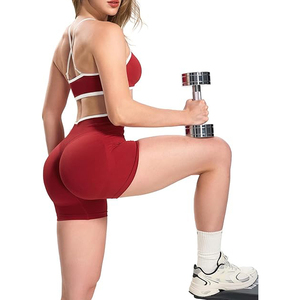 Premium Crimson <b>Red</b> Seamless <b>Booty</b> Lifting <b>Shorts</b> High Waisted Tummy Control Gym Workout Yoga <b>Shorts</b> Biker Running <b>Short</b> - Product Image 5