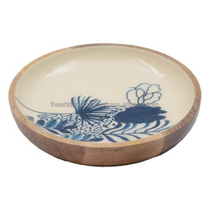 ถ้วยไม้ขนาดใหญ่ทำด้วยมือคุณภาพสูงสติกเกอร์พิมพ์ลายเคลือบงานผสมสลัดซุปอาหารเย็นงานปาร์ตี้ - Product Image 1