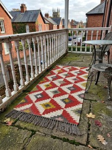 Tapis Kilim Rustique Style Ferme Tissé à la Main Bohème Géométrique Tribal pour Entrée, Couloir, Balcon, Décoration de Sol et d'Intérieur - Product Image 3
