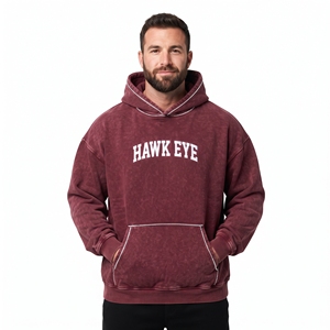 Men's <b>Vintage</b> Acid Wash Men's Rhinestone Hoodie Custom <b>Oversized</b> Cotton Streetwear Hooded Pullover <b>Sweatshirt</b> - Product Image 5