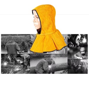 Gorro de soldadura formal de cuero vacuno de alta calidad con capucha protectora para venta en línea - Product Image 6