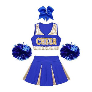 Tenue d'entraînement et de performance pour équipe de cheerleading, imprimée avec strass, couleurs et logo personnalisables, 100 % polyester respirant - Product Image 6