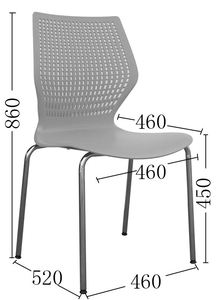 White <b>Stackable</b> Modern PP Plastic <b>Dining</b> <b>Chair</b> with Metal Legs for Hotel Cafe Restaurant Office Use - Product Image 5