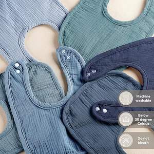 Bavoirs en mousseline bio pour bébé 95% bambou 5% élasthanne Doux et résistants - Product Image 3