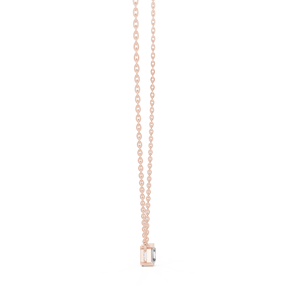 Collar con Colgante de Diamante Cultivado en Laboratorio con Corte Asscher, Chapado en Oro Rosa, Regalo de Compromiso o Boda para Mujer, 0.50 Quilates, Día de San Valentín - Product Image 4