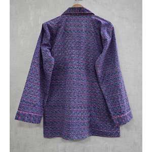 ชุดนอนผ้าฝ้ายพิมพ์ลายบล็อกด้วยมือสำหรับผู้หญิง ชุดนอนน้ำหนักเบาพร้อมลายพิมพ์แบบดั้งเดิม - Product Image 4