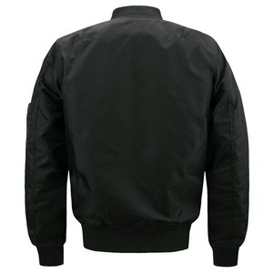 Blouson Bomber Noir Premium pour Homme, Style Urbain, Extérieur en Laine, Polyester/Nylon, Col Montant, Fermeture Éclair, Écologique, Respirant, Séchage Rapide - Product Image 4