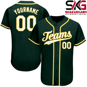 Maillot de baseball vert personnalisé avec nom et numéro, uniforme d'équipe à manches courtes, vêtements de sport - Product Image 4