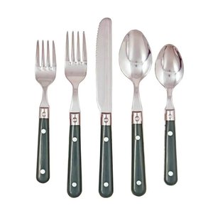 Nouvel ensemble de couverts décoratifs en métal avec manche en résine rouge, plaqué argent, pour la maison et les hôtels - Product Image 3