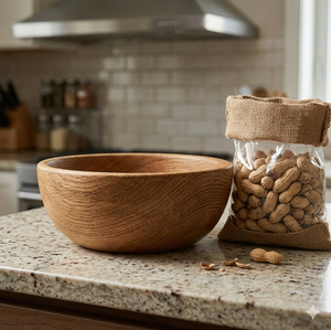 Bol en bois fait main au design minimaliste, artisanat en bois non traité pour servir les aliments et offrir en cadeau - Product Image 2