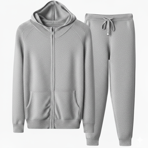 Conjunto de Sudadera con Capucha y Pantalones Deportivos Personalizados, de Poliéster/Algodón, Estilo Casual, Ligeros, Impermeables, con Elasticidad en Cuatro Direcciones, para Hombre - Product Image 3