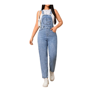 Salopette en jean décontractée pour femme, coupe ample, douce et confortable, bretelles réglables, tenue streetwear quotidienne - Product Image 5