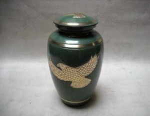 Urna Funeraria de Latón de Alta Calidad con Grabado de Águila Dorada y Mármol Azul para Cenizas Humanas, con Bolsa de Terciopelo Gratis, Urna Pintada a Mano - Product Image 1