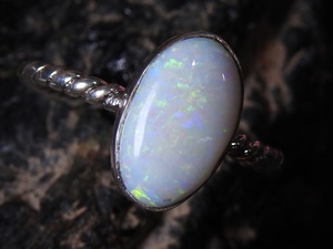 แหวนโอปอลออสเตรเลียปรับขนาดได้-เงินแท้ 925-พลอยประจำเดือนตุลาคม-โอปอลดับเบิ้ล-เครื่องประดับทำมือ-ของขวัญสำหรับเธอ-MS - Product Image 4