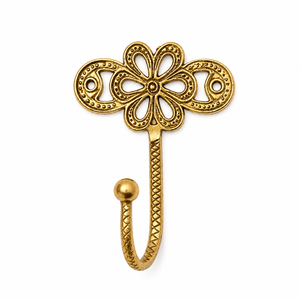 Leopard Head Solid Brass Wall <b>Hook</b> Handmade Polished Gold Finish Heavy Duty <b>Coat</b> Hat Bag Towel Key Holder <b>Decorative</b> Home Decor - Product Image 3