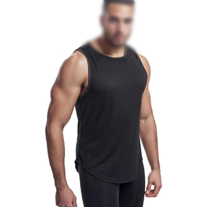 Camiseta sin mangas de color sólido para hombre, cuello redondo, transpirable, de poliéster, informal. - Product Image 3