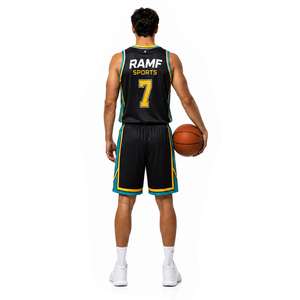 Conjunto de Uniforme de Baloncesto Personalizado de Secado Rápido, 100% Poliéster, de Alta Calidad, para Entrenamiento, Ropa de Baloncesto para Hombre - Product Image 3