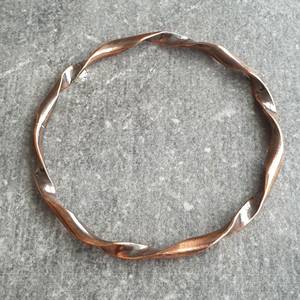 Belladec Handcrafted Twisted <b>Copper</b> <b>Bangle</b> Bracelet Artisan Spiral Design Classic Elegant Minimalist Jewelry Daily Wear Gift for - Product Image 1