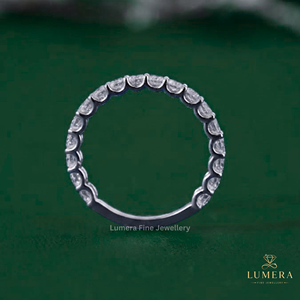 Anillo de compromiso y boda vintage con diamante redondo cultivado en laboratorio, engaste de eternidad, anillo de aniversario de oro macizo fino para mujer, para esposa. - Product Image 3